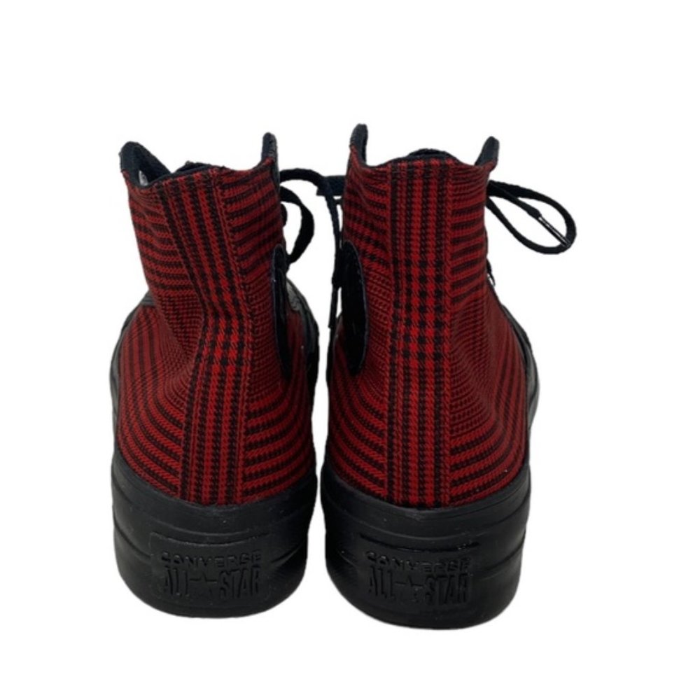 Converse Ctas Lift Platform High Top Canvas Skate Plaid Red Women Custom 569923C - Picture 7 of 11